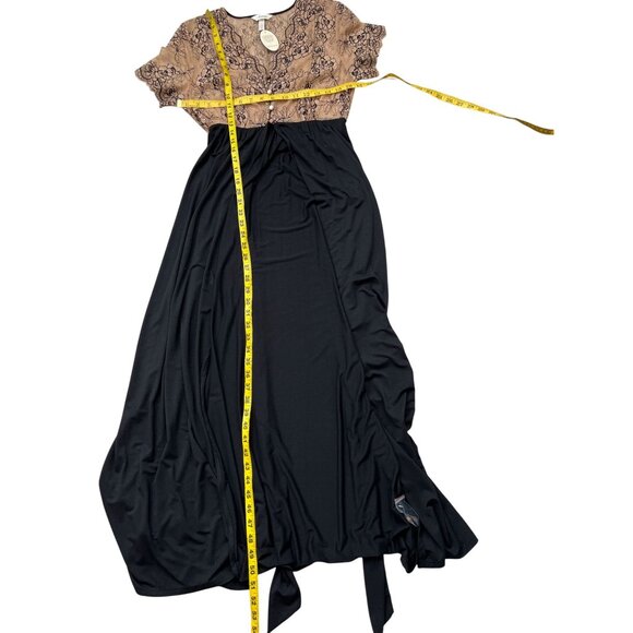 Soma Cool Nights Lace Bodice Maxi Nightgown Large Black Nude Lace Sleepwear NWT - Picture 12 of 12